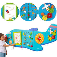 Большая сенсорно-манипуляционная доска PolarB by VIGA Самолет Certyfikat FSC Montessori 50673