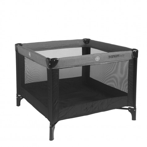 Titaniumbaby Foldable playpen black/grey