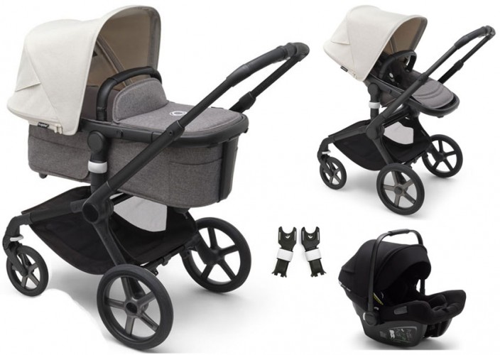 black/grey melange/white